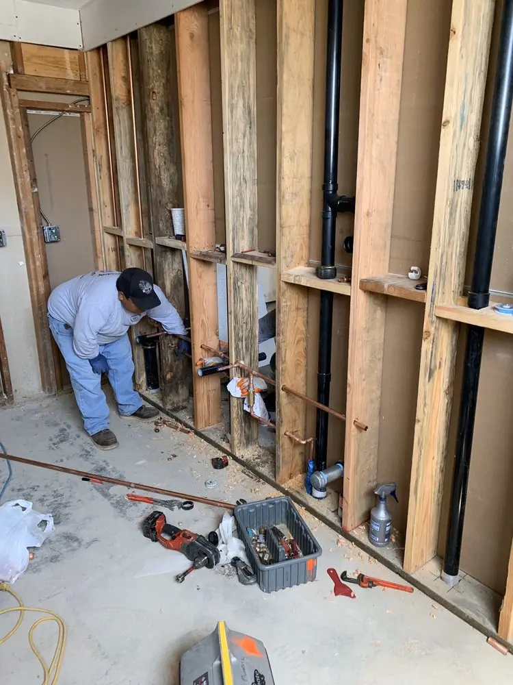 Commercial rough-in plumbing for Gas Line Repair in Monroe